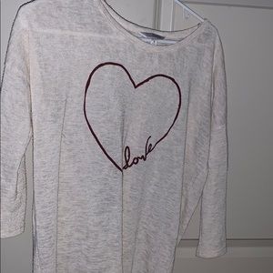 Charming Charlie cream long sleeved sweater